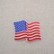 Waving American Flag, US Flag, White Border, Embroidered, Iron on Patch